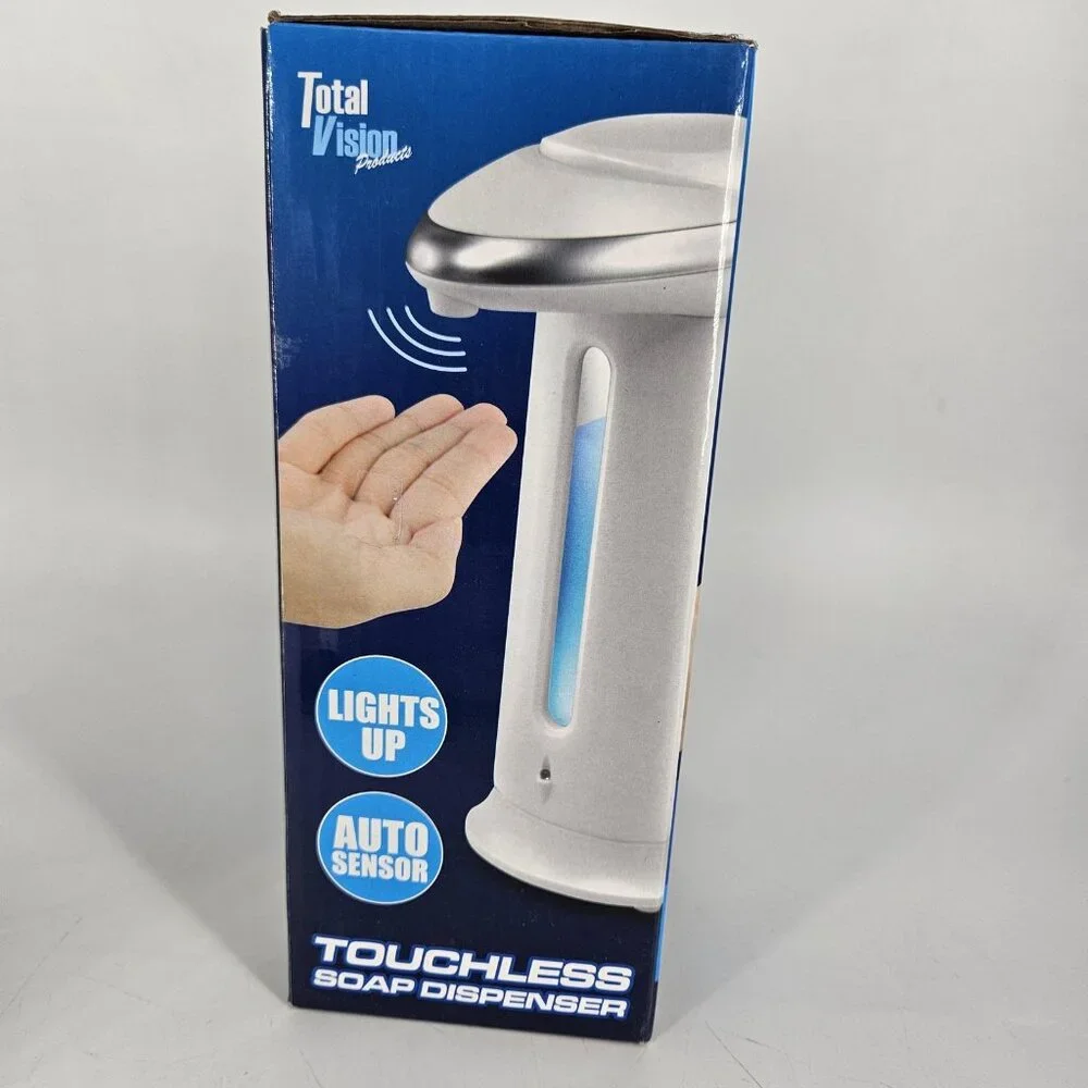 Touchless Hands Free Soap Sanitizer Dispenser White Auto Sensor Lights Up Bath